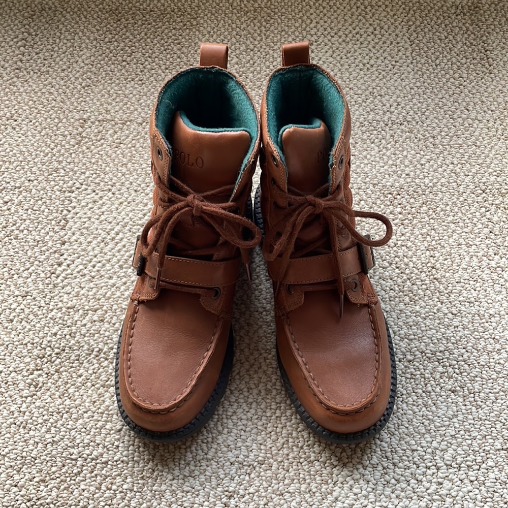 Polo Ralph Lauren Boots Leon Lace Up Buckle Big Boys 4 - Picture 3 of 16